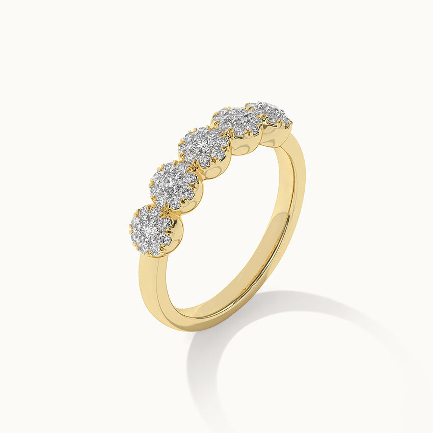 Five Stone Diamond Band, 14K Gold Vermeil, 3/8 ct Lab Grown Diamond-6