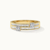 Double Row Diamond Band, 14K Gold Vermeil, 1/2 ct Lab Grown Diamond-3