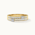 Double Row Diamond Band, 14K Solid Gold, 1/2 ct Lab Grown Diamond-3