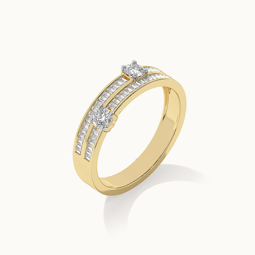 Double Row Diamond Band, 14K Gold Vermeil, 1/2 ct Lab Grown Diamond-6