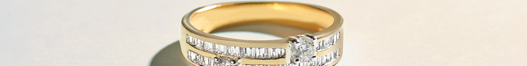 Double Row Diamond Band, 14K Gold Vermeil, 1/2 ct Lab Grown Diamond-1