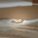 Scallop Stacker Diamond Band, 14K Gold Vermeil, 1/6 ct Lab Grown Diamond-1