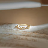 Scallop Stacker Diamond Band, 14K Gold Vermeil, 1/6 ct Lab Grown Diamond-1