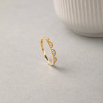 Scallop Stacker Diamond Band, 14K Gold Vermeil, 1/6 ct Lab Grown Diamond-4