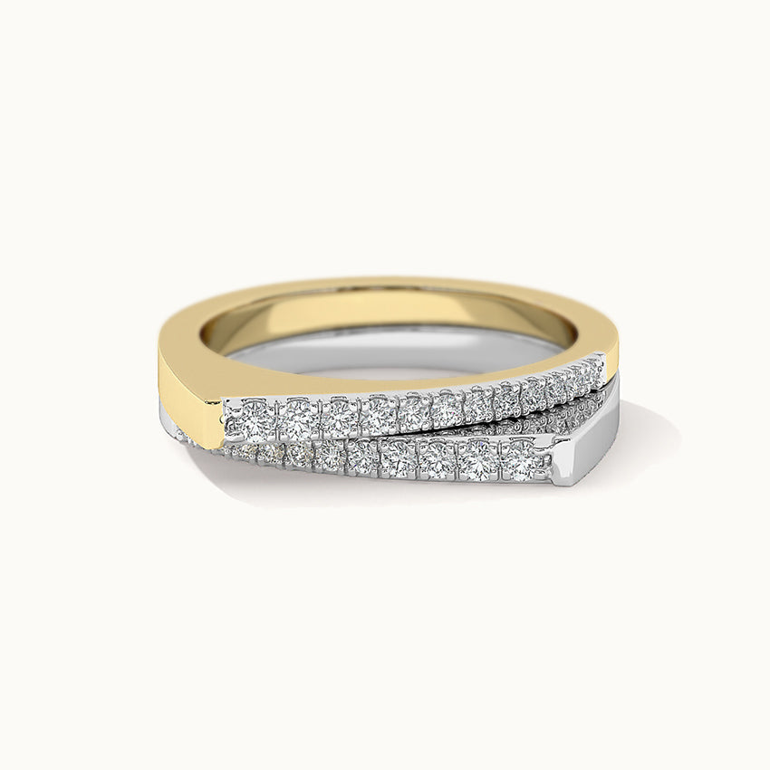 Two-Tone Duo Band, 14K Gold Vermeil, 1/3 ct Lab Grown Diamond-4