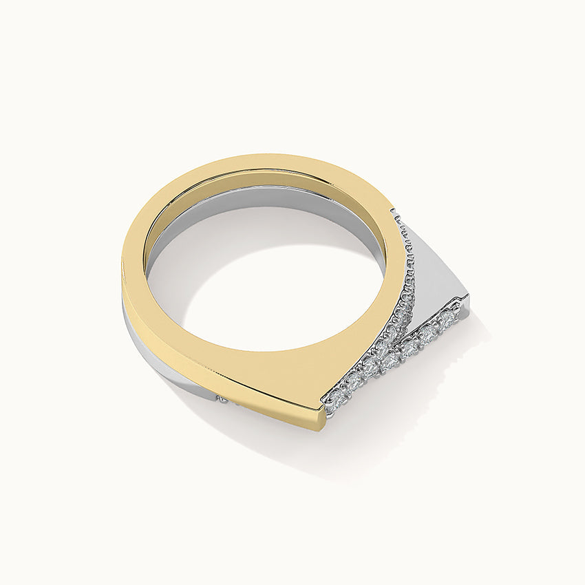 Two-Tone Duo Band, 14K Gold Vermeil, 1/3 ct Lab Grown Diamond-7