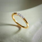 Minimal Stacker Ring, 14K Gold Vermeil, 1/4 ct Lab Grown Diamond-4