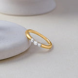 Minimal Stacker Ring, 14K Gold Vermeil, 1/4 ct Lab Grown Diamond-5