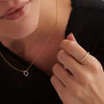 Baguette & Round Stackable Band, 14K Gold Vermeil, 1/5 ct Lab Grown Diamond-4