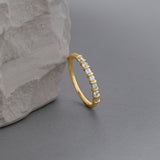 Baguette & Round Stackable Band, 14K Gold Vermeil, 1/5 ct Lab Grown Diamond-8