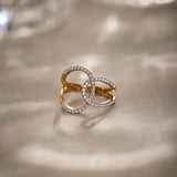 Interlock Pave Diamond Band, 14K Gold Vermeil, 3/8 ct Lab Grown Diamond-6