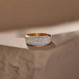 Bold Pave Diamond Band, 14K Solid Gold, 7/8 ct Lab Grown Diamond-1