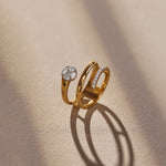 Coil Cluster Diamond Band, 14K Solid Gold, 3/8 ct Lab Grown Diamond-1