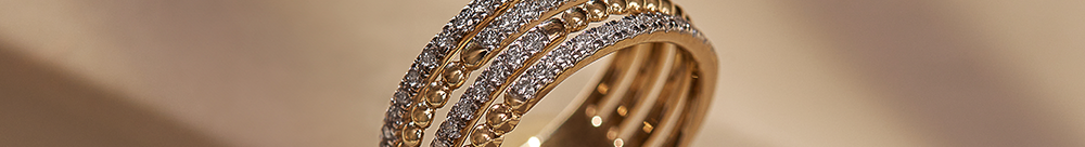Multi-Row Beaded Diamond Band, 14K Gold Vermeil, 1/2 ct Lab Grown Diamond-1
