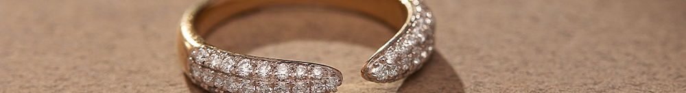Pave Diamond Open Band, 14K Gold Vermeil, 1/2 ct Lab Grown Diamond-1