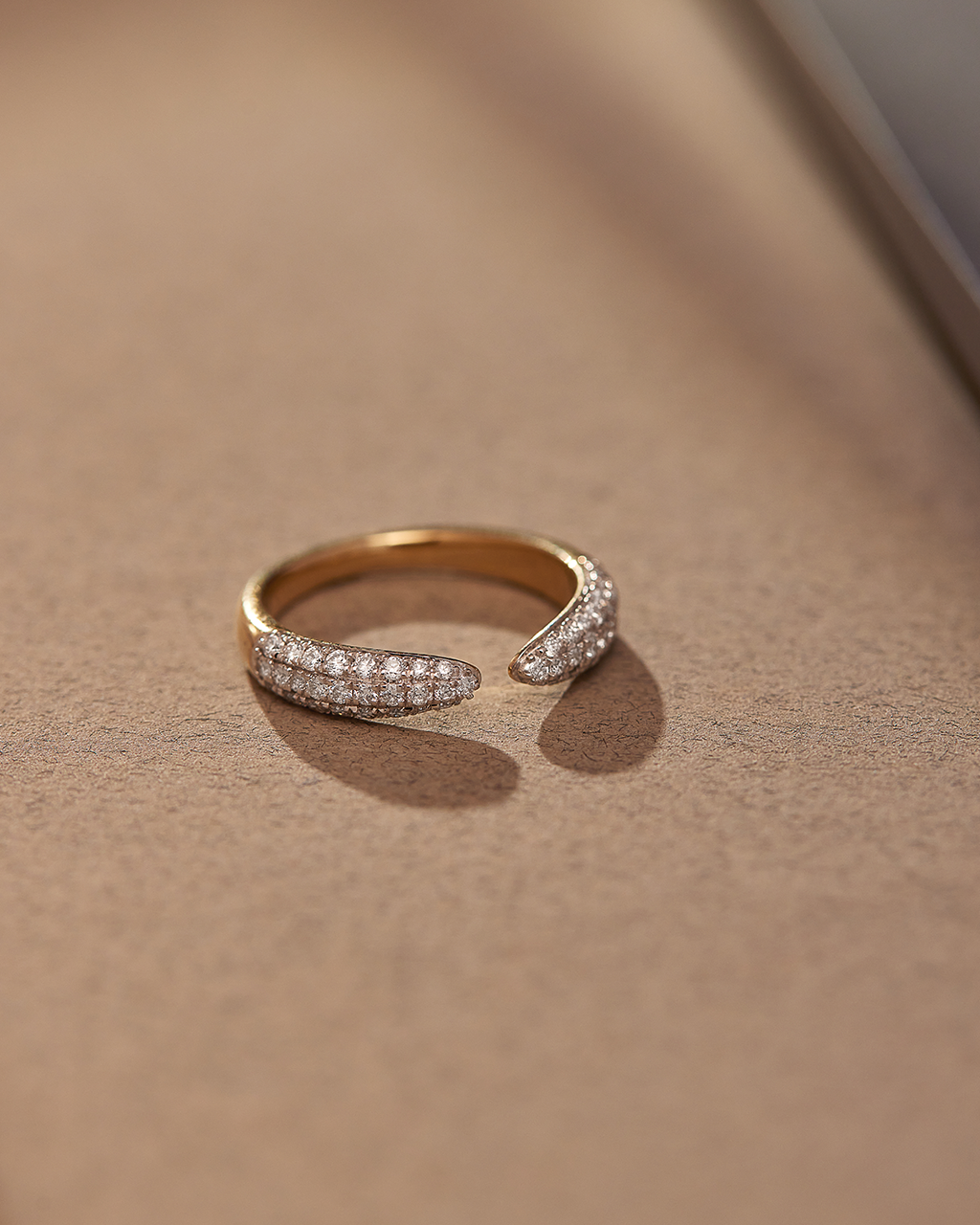 Pave Diamond Open Band, 14K Gold Vermeil, 1/2 ct Lab Grown Diamond-6