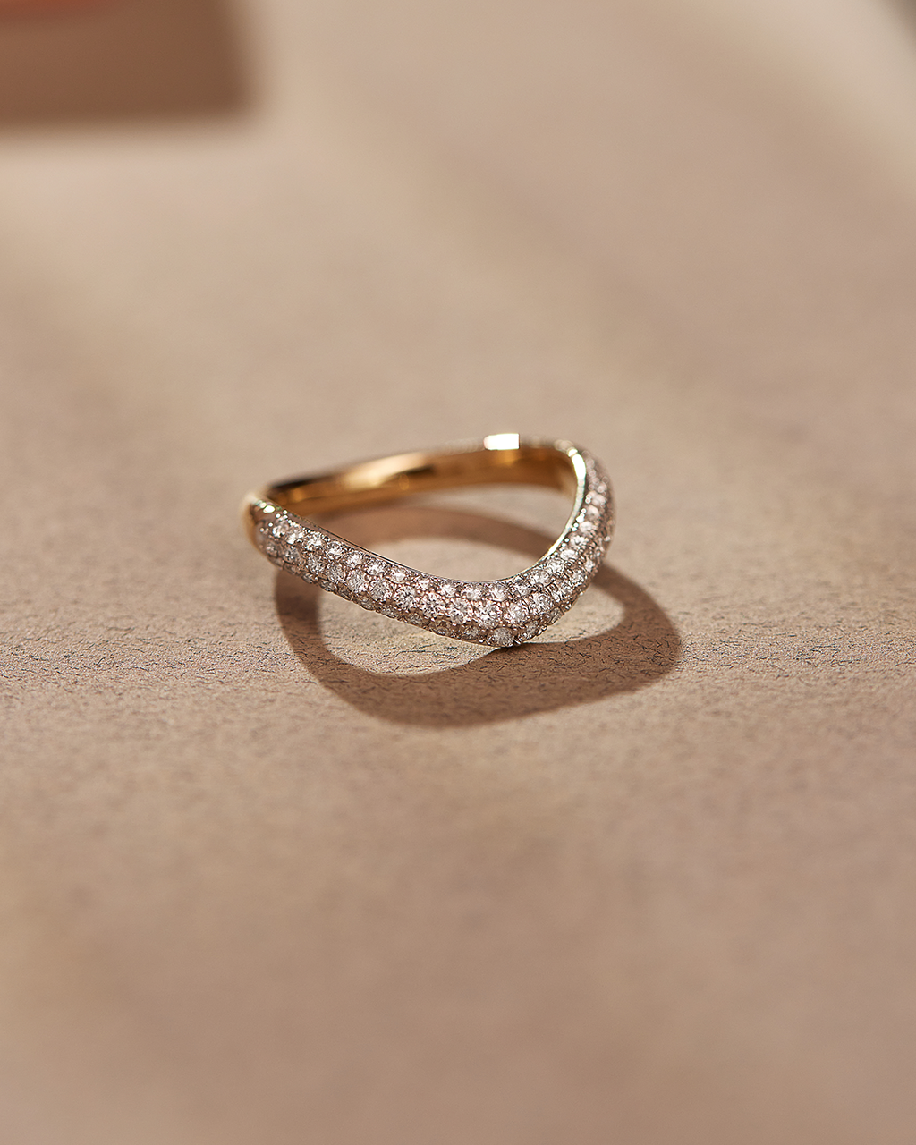 Pave Diamond Chevron Band, 14K Gold Vermeil, 5/8 ct Lab Grown Diamond-6