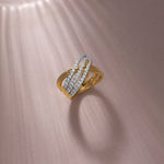 Broad Crossover Band, 14K Gold Vermeil, 5/8 ct Lab Grown Diamond-7
