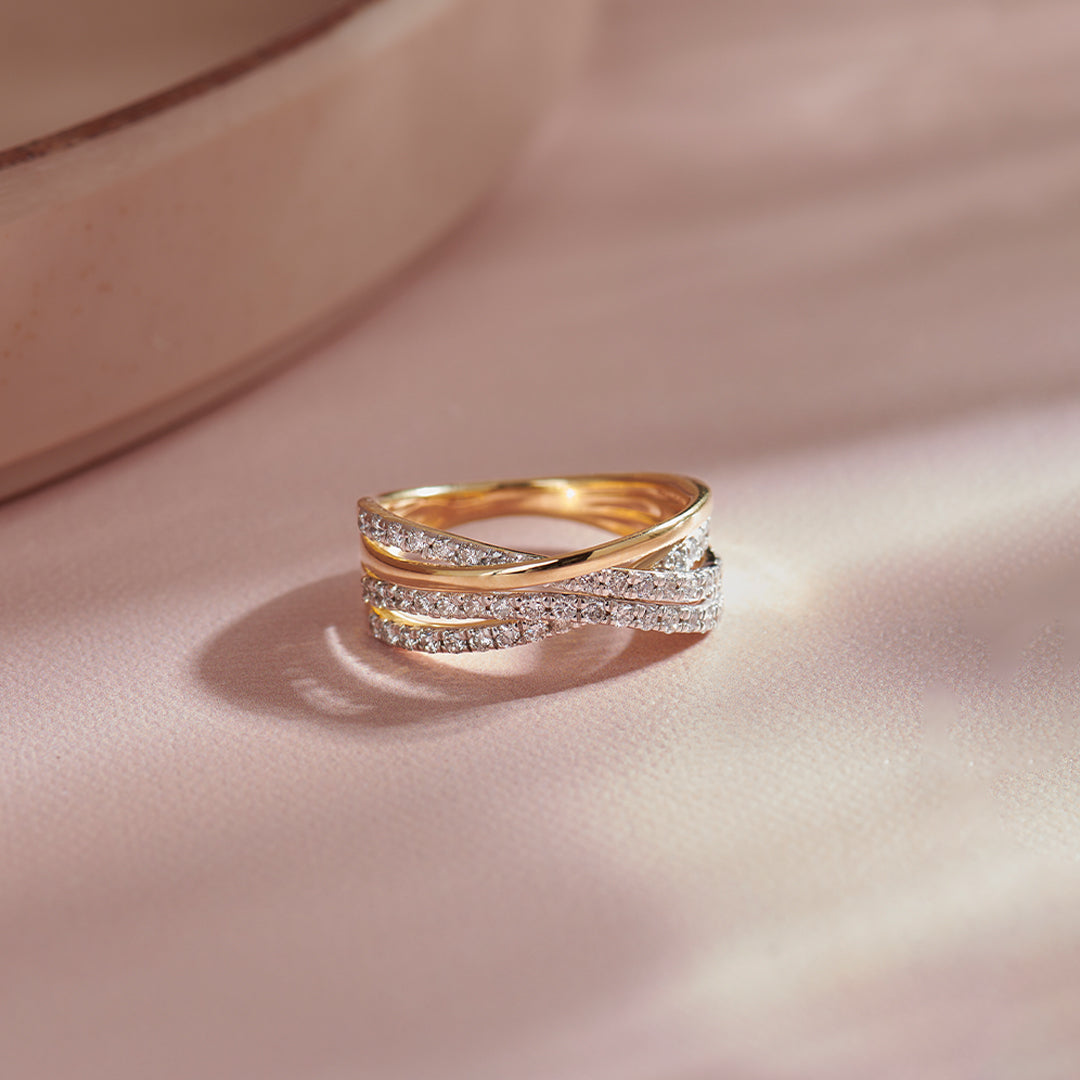 Serene Crossover Band, 14K Gold Vermeil, 5/8 ct Lab Grown Diamond-1