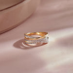 Serene Crossover Band, 14K Gold Vermeil, 5/8 ct Lab Grown Diamond-1