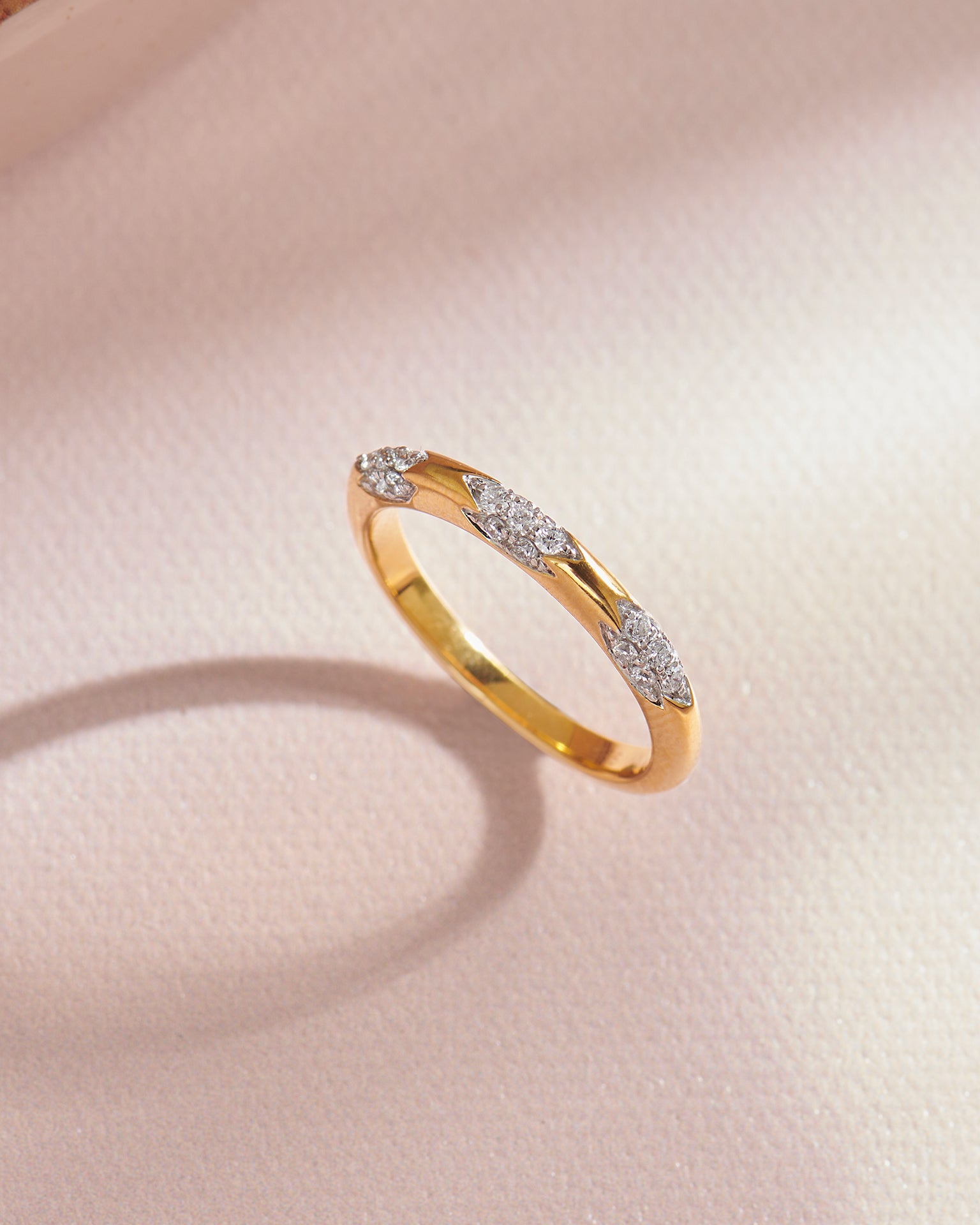 Edgy Pave Stackable Band, 14K Gold Vermeil, 1/4 ct Lab Grown Diamond-6