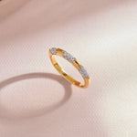 Edgy Pave Stackable Band, 14K Gold Vermeil, 1/4 ct Lab Grown Diamond-1