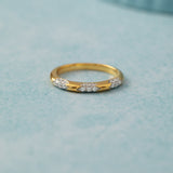 Edgy Pave Stackable Band, 14K Gold Vermeil, 1/4 ct Lab Grown Diamond-5