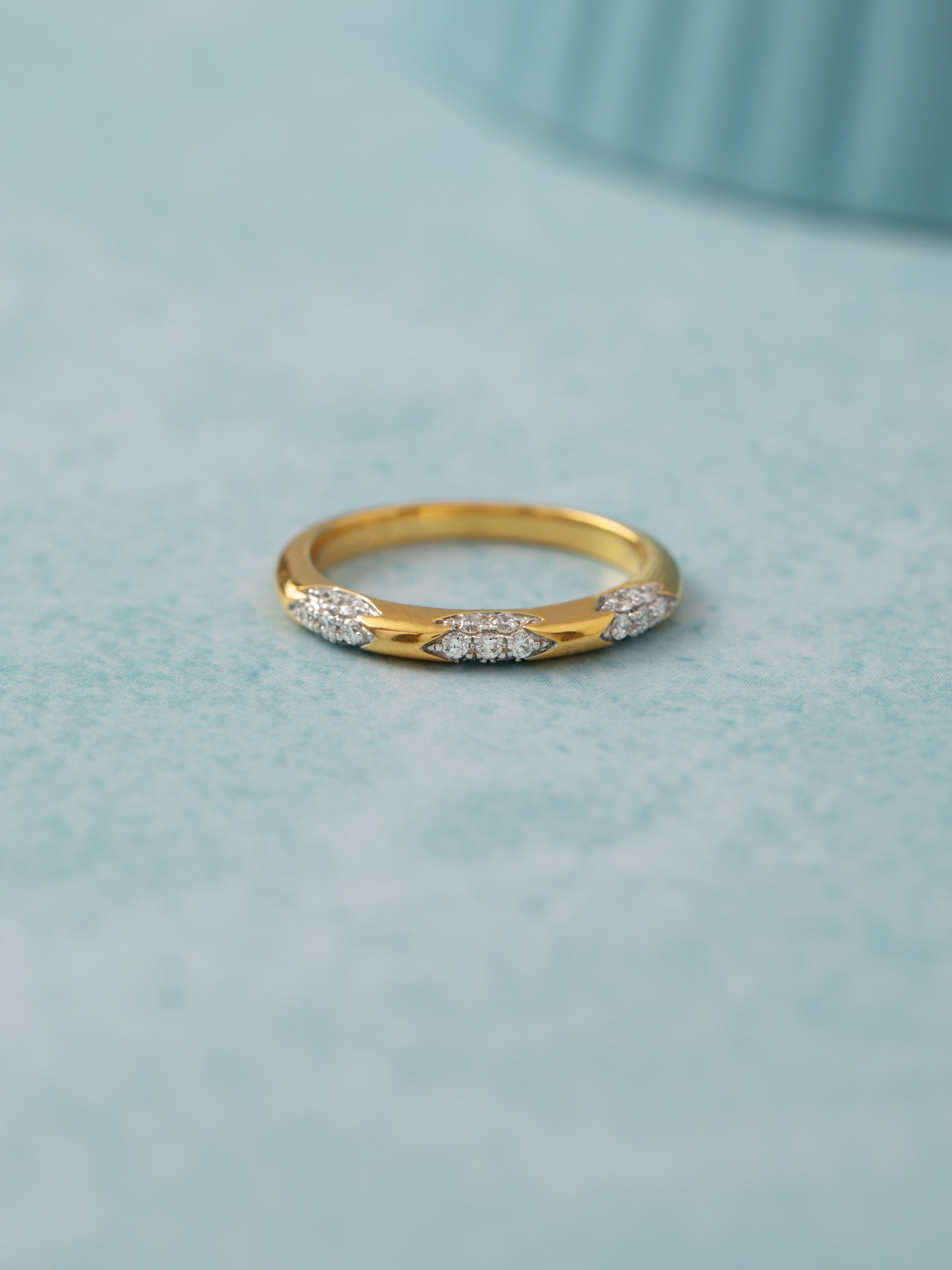 Edgy Pave Stackable Band, 14K Gold Vermeil, 1/4 ct Lab Grown Diamond-5