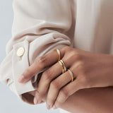 Four Row Stackable Diamond Band, 14K Gold Vermeil, 1/3 ct Lab Grown Diamond-4