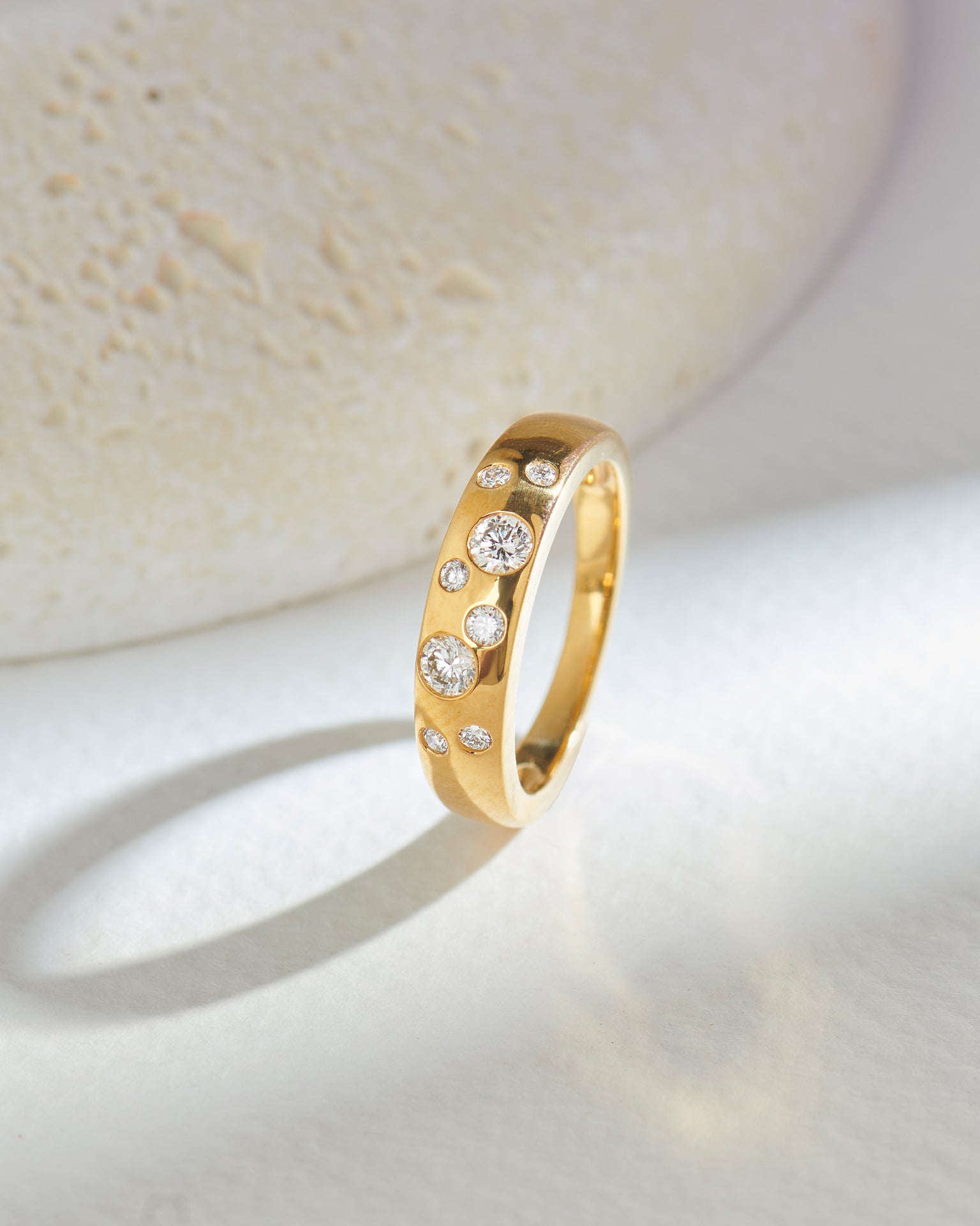 Scatter Wide Diamond Band, 14K Gold Vermeil, 1/3 ct Lab Grown Diamond-6