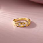 Scatter Wide Diamond Band, 14K Gold Vermeil, 1/3 ct Lab Grown Diamond-5