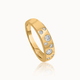 Scatter Wide Diamond Band, 14K Gold Vermeil, 1/3 ct Lab Grown Diamond-3