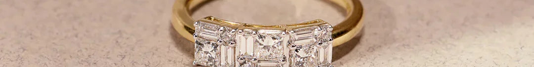 3 Princess Cluster Diamond Ring