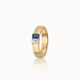 Created Sapphire And Parallel Diamond Band