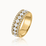 Half Eternity Stacker Diamond Band, 14K Gold Vermeil, 1 ct Lab Grown Diamond-3