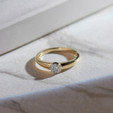 Round Diamond Ring, 14K Gold Vermeil, 1/10 ct Lab Grown Diamond-6