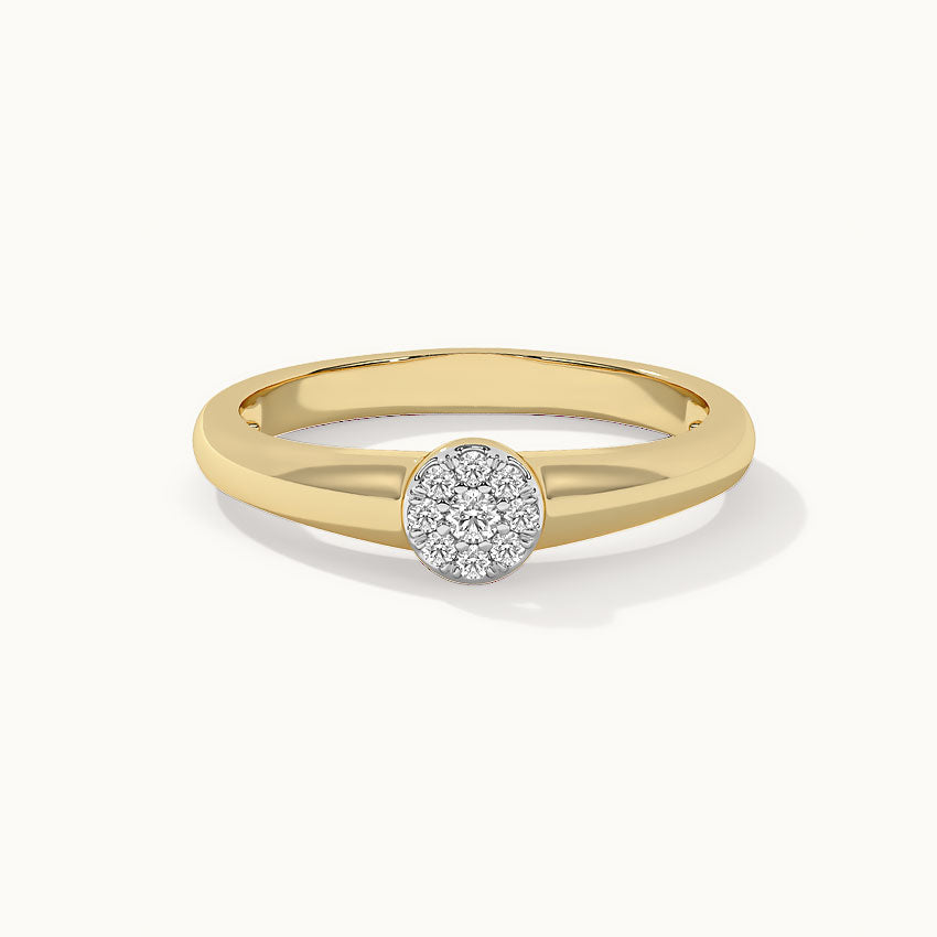 Round Diamond Ring, 14K Solid Gold, 1/10 ct Lab Grown Diamond-3