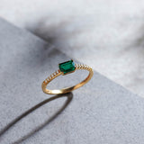 Created Emerald Diamond Ring