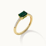 Created Emerald Diamond Ring