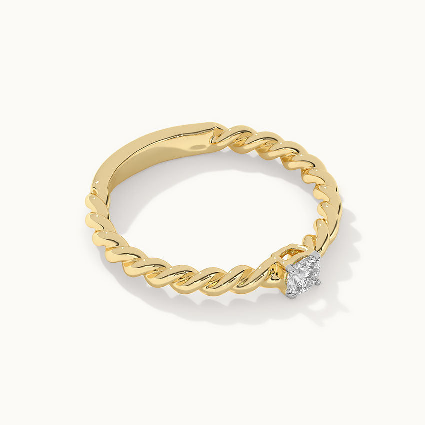 Twisted Diamond Ring, 14K Gold Vermeil, 1/5 ct Lab Grown Diamond-8