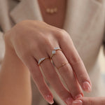 Five Stone Marquise & Pear Diamond Ring, 14K Gold Vermeil, 1/2 ct Lab Grown Diamond-5