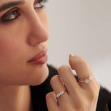 Five Stone Marquise & Pear Diamond Ring, 14K Solid Gold, 1/2 ct Lab Grown Diamond-2