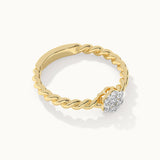 Twisted Floral Diamond Ring, 14K Gold Vermeil, 1/4 ct Lab Grown Diamond-8