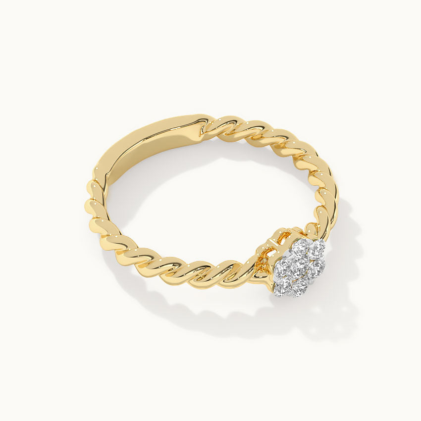 Twisted Floral Diamond Ring, 14K Gold Vermeil, 1/4 ct Lab Grown Diamond-8
