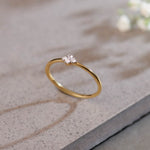 Floral Diamond Stackable Ring, 14K Solid Gold, 1/20 ct Lab Grown Diamond-6