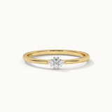 Floral Diamond Stackable Ring, 14K Solid Gold, 1/20 ct Lab Grown Diamond-3
