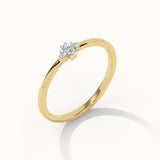 Floral Diamond Stackable Ring, 14K Solid Gold, 1/20 ct Lab Grown Diamond-7