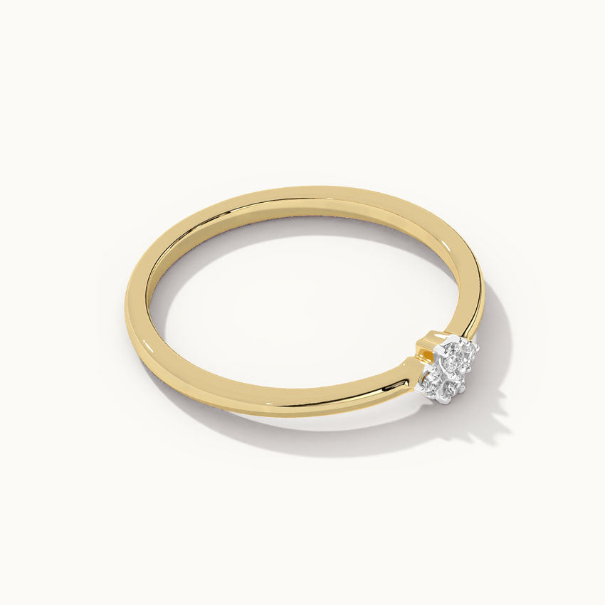 Floral Diamond Stackable Ring, 14K Solid Gold, 1/20 ct Lab Grown Diamond-8