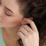 Floral Diamond Stackable Ring, 14K Solid Gold, 1/20 ct Lab Grown Diamond-2
