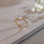 Floral Diamond Stackable Ring, 14K Solid Gold, 1/20 ct Lab Grown Diamond-2